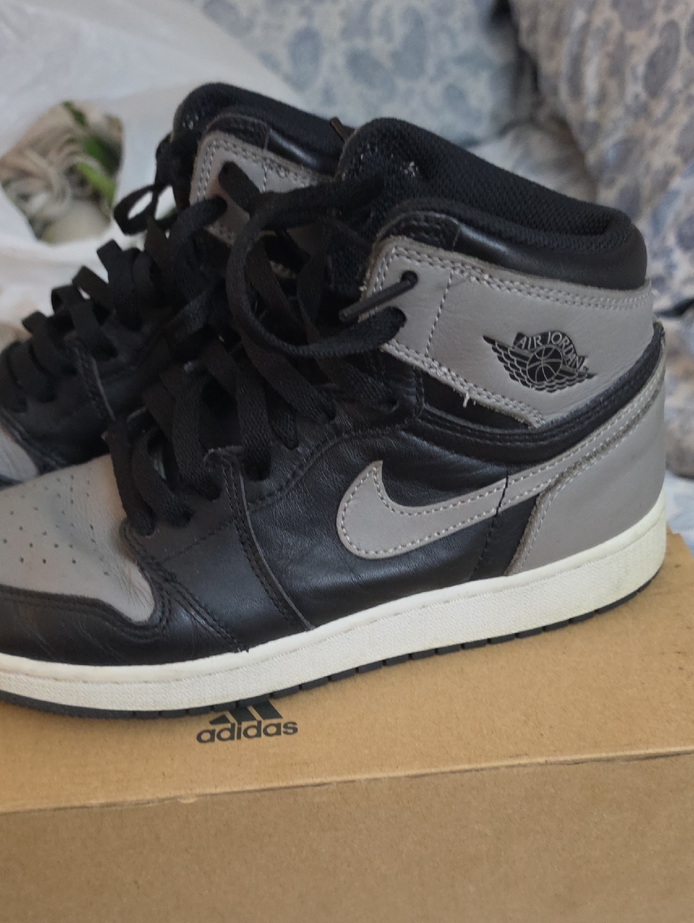 Jordan Black and Grey High-Top Sneakers